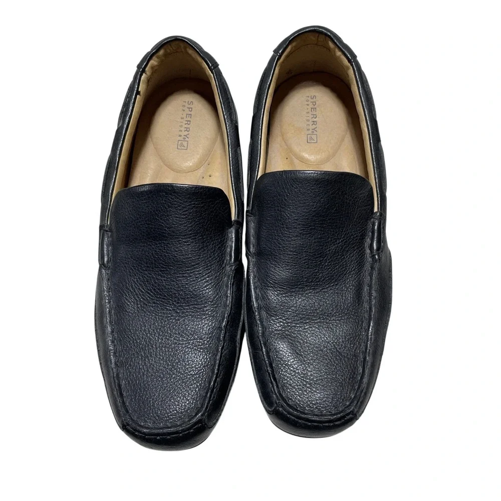 Sperry Men's 9 M Leather Upper Driving Lofters Black Venetian Moccasin